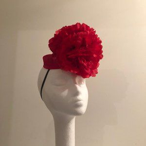 Handmade Red Pillbox Flower Fascinator
